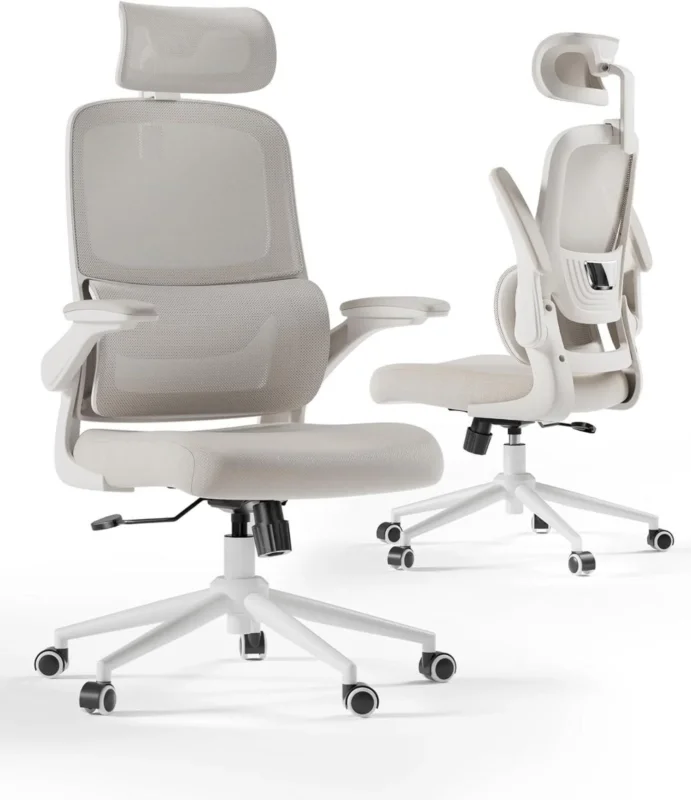 Ergonomischer Bürostuhl mit verstellbarer Lendenstütze und 2D