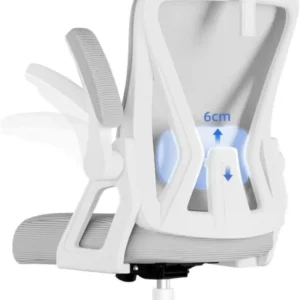 Bürostuhl Ergonomisch Verstellbare Kopfstütze Armlehnen Grau