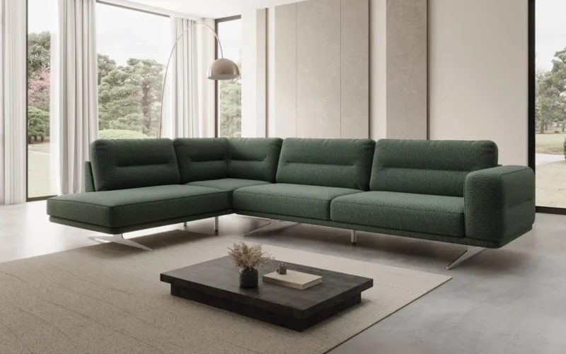 Designer Ecksofa closed Torino in Bouclé