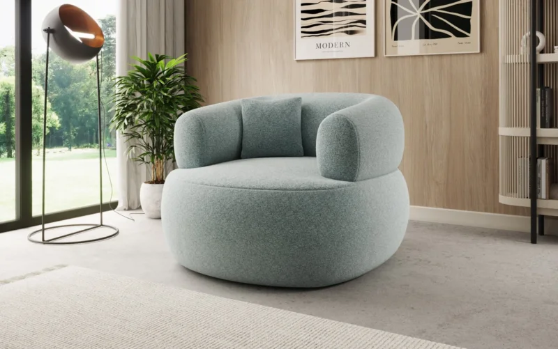 Designer Sofa-Sessel Bao in Strukturstoff - 360°-Drehfunktion