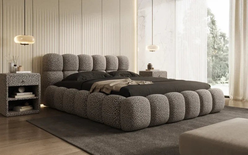Designer Polsterbett Boston Wild Edition mit Stauraum
