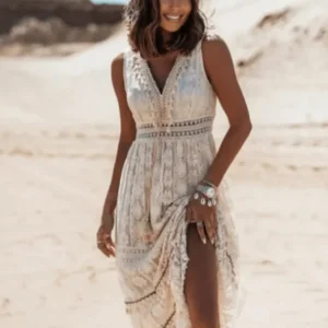 Lockeres Boho-Maxikleid mit stilvollen Details – Solange