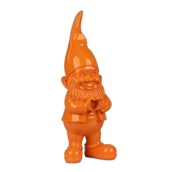 Gartenzwerg Orange 45 cm – moderner Blickfang aus Kunststein