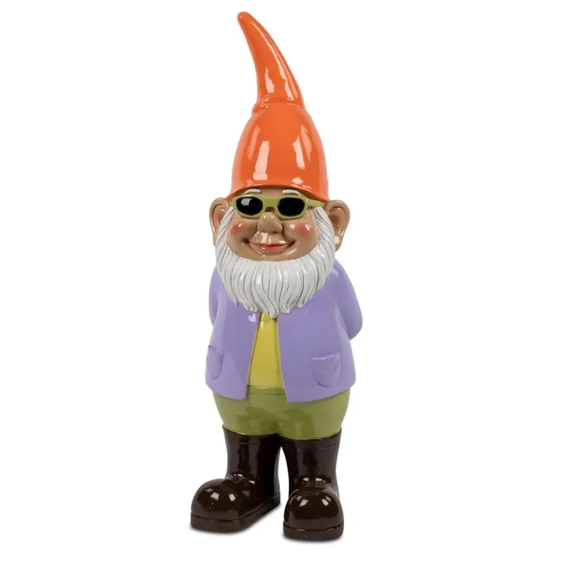 Gartenzwerg mit Brille – moderne Gartenfigur aus Kunststein