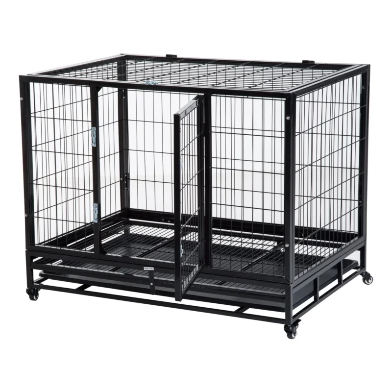 easycomfort easycomfort gabbia box per cani cuccioli da interno esterno con rotelle 92 62 75cm