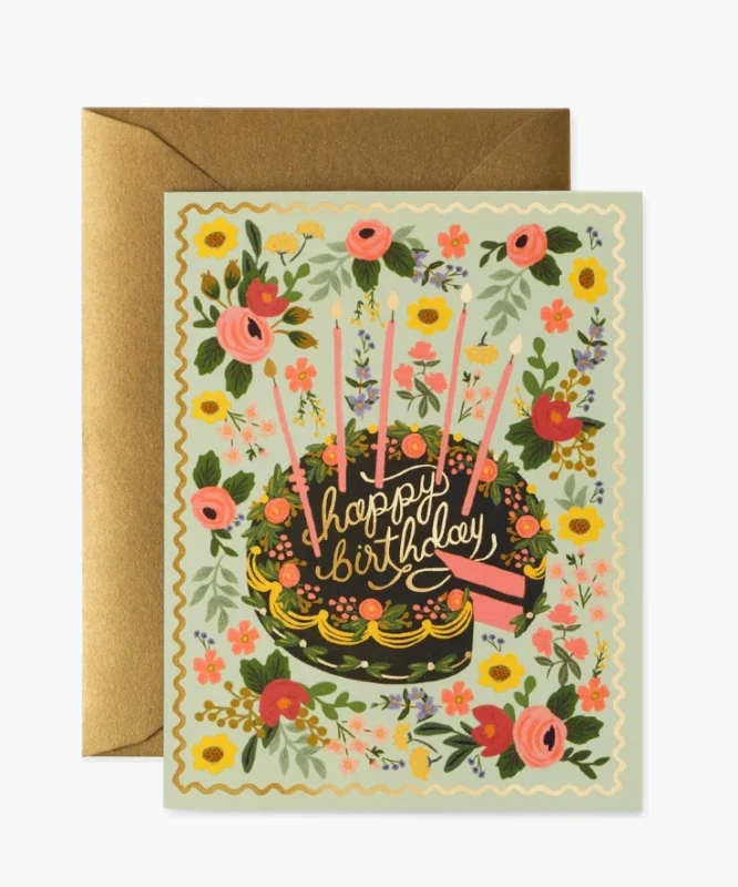 Grußkarte - Floral Cake Birthday