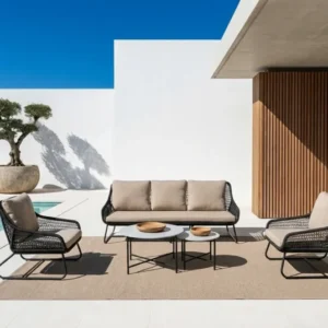 Zeo Living Lounge "Portofino" schwarz/taupe