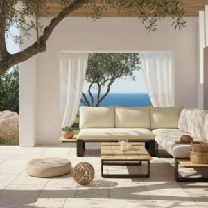 Tierra Outdoor 4-tlg Loungegruppe "Seto" charcoal/beige