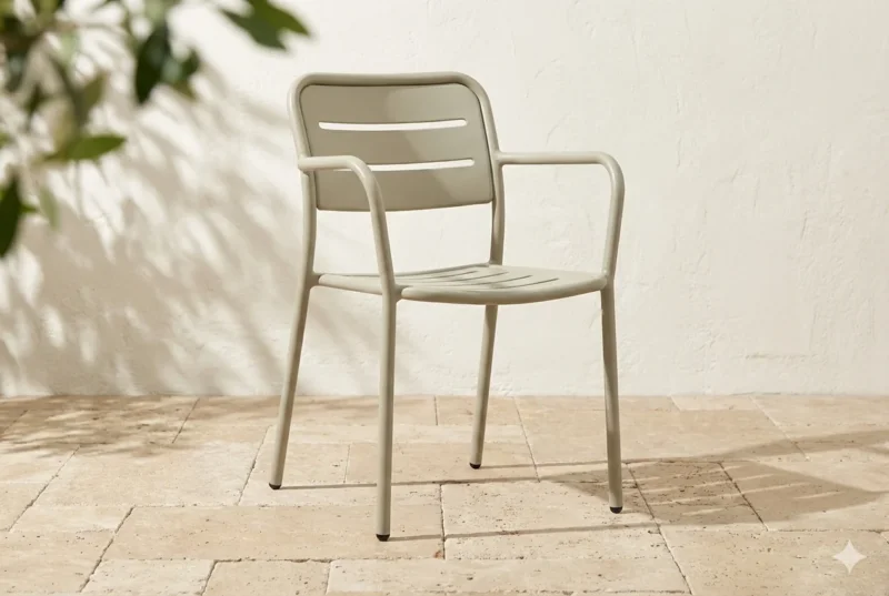 Zeo Living Stapelsessel "Hall" Aluminium Taupe
