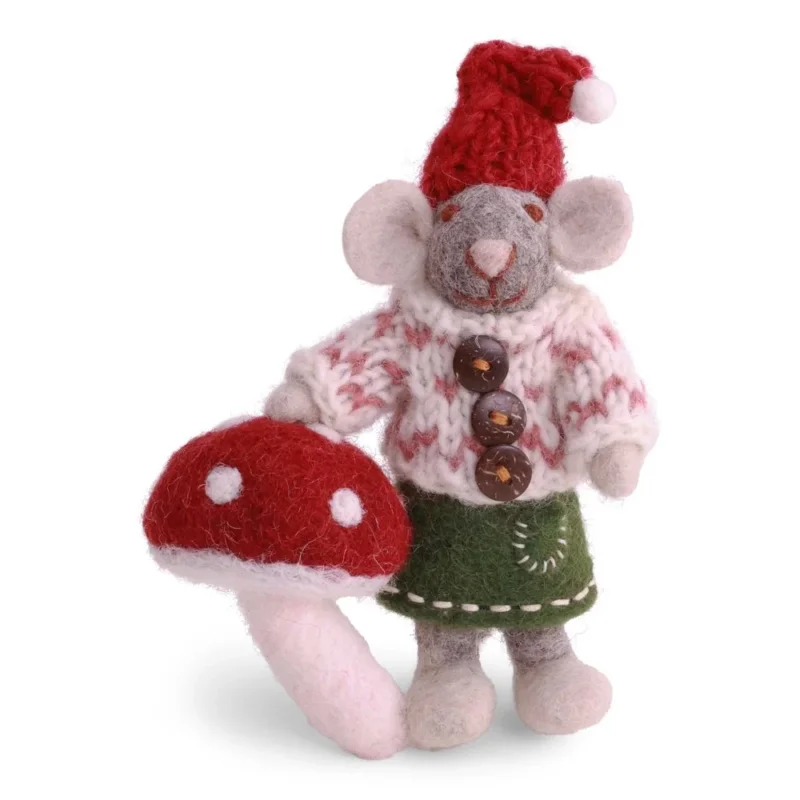 Gry & Sif - Kleine Filzmaus mit Fliegenpilz