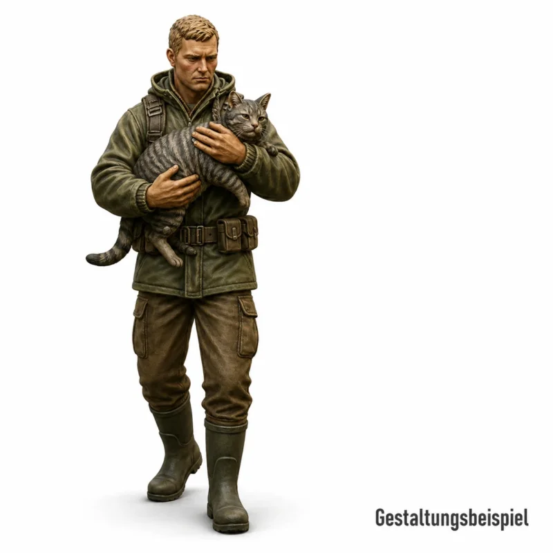Fluthelfer trägt eine Katze - (DF-783)