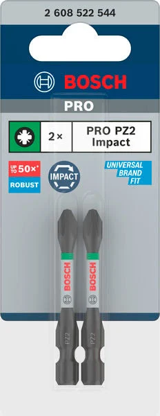 PRO Schrauberbit PZ2 55 mm Pozidriv Impact Bit (2-teilig)