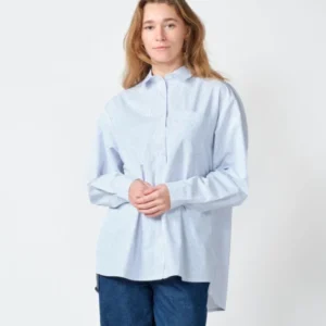 Klitmøller Collective ApS Irene shirt GOTS Shirts White/surf blue