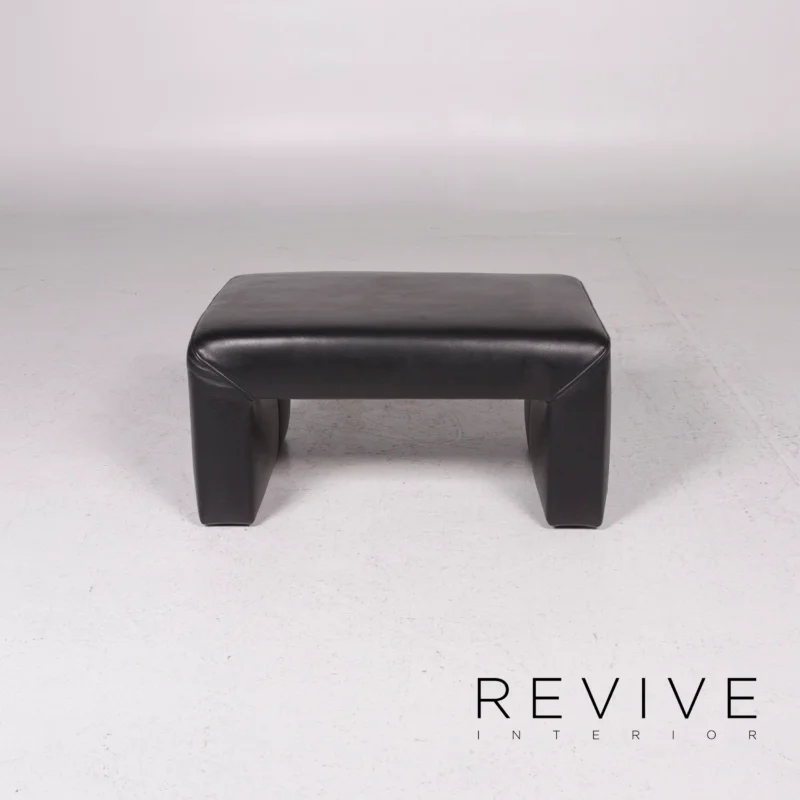 Koinor Leder Hocker Schwarz Schemel #11856 – Bild 3
