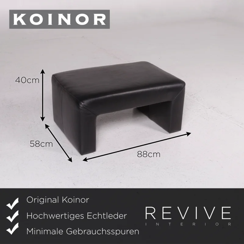 Koinor Leder Hocker Schwarz Schemel #11856 – Bild 2