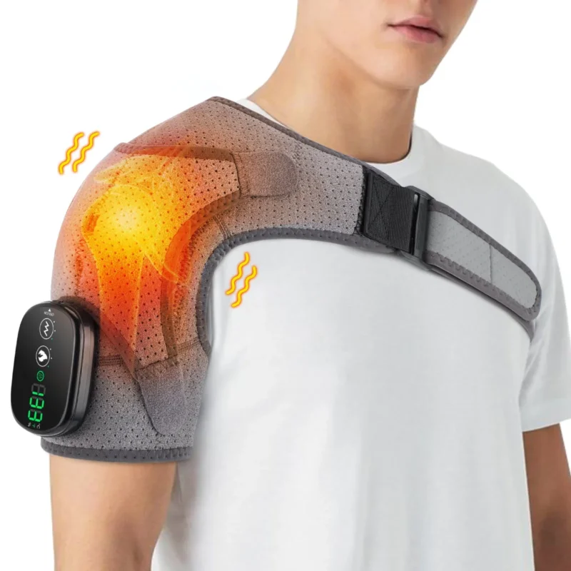 Brehn Schulterpolster für Nacken- und Schultergelenksbelastungen, Heizung, Vibrationsmassagepolster für mittlere und ältere Menschen
