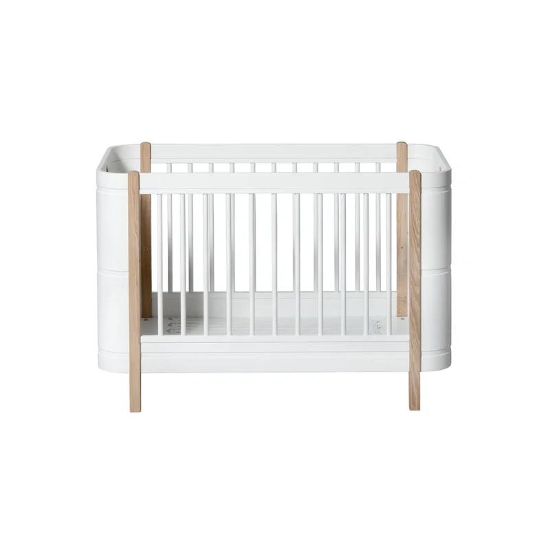 Oliver Furniture Wood Collection Mini+ inkl. Umbauteile Bett 68x122/162 cm, weiß/eiche