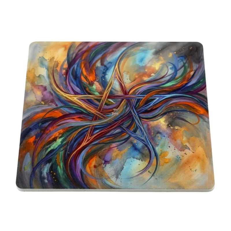 Pentagramm – Motiv 11 | Abstrakter Räucherstäbchenhalter aus Acryl - 10 × 10 cm