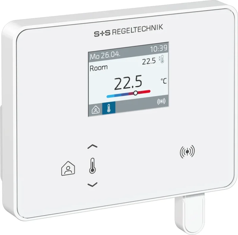 WIRELESS Raumregler in Gesamtansicht mit Display
