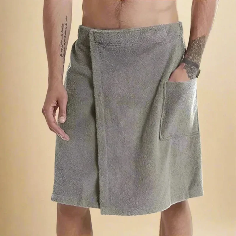 Tragbarer Bademantel – Weiches und vielseitiges Badetuch mit Taschen für Sauna, Strand und Fitness