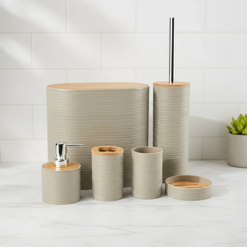 Sechsteiliges Badezimmerzubehör Set - Bamborao