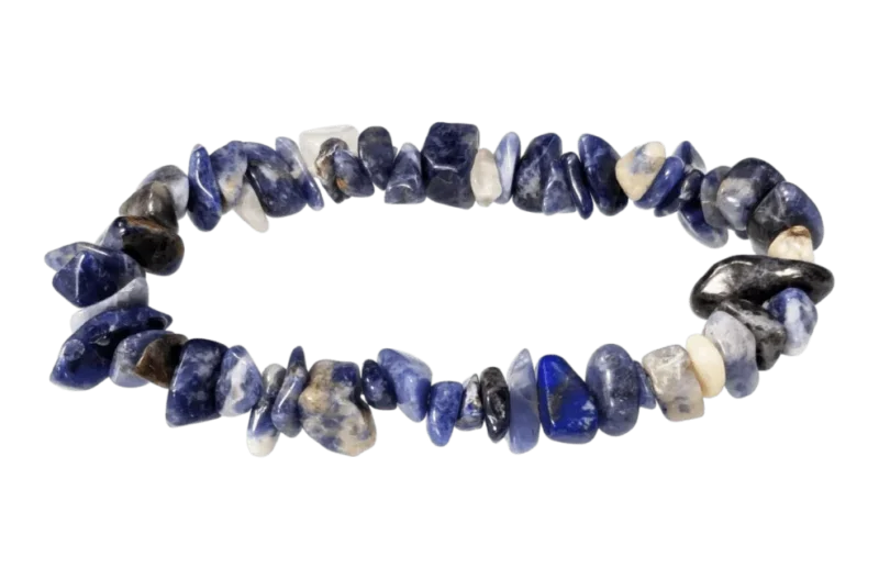 Sodalith Splitterarmband – Natürliche Nuggets aus Brasilien (5-8 mm, A-Qualität)