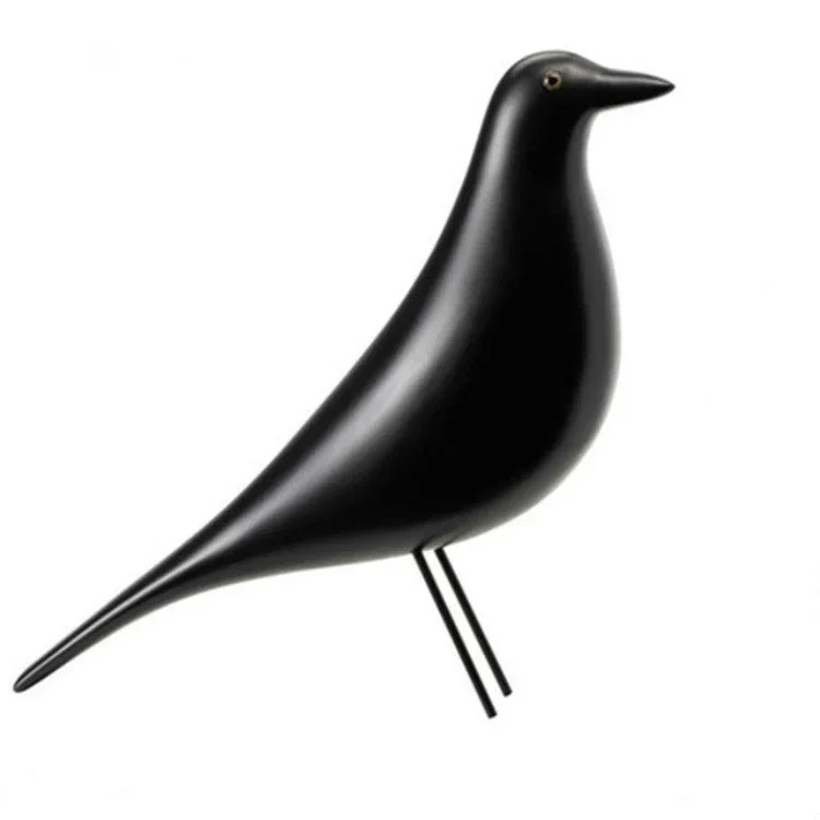 Brehn | Resin Craft Vogel Figurine Büro Ornamente Heim Dekoration Zubehör (Schwarz)