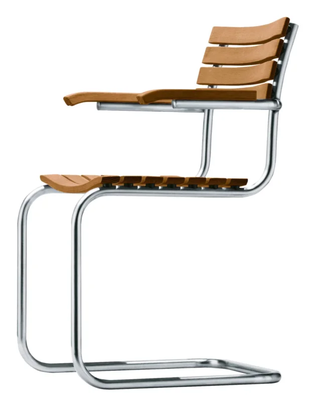 S 40 F Outdoor Freischwinger mit Armlehnen von Thonet
