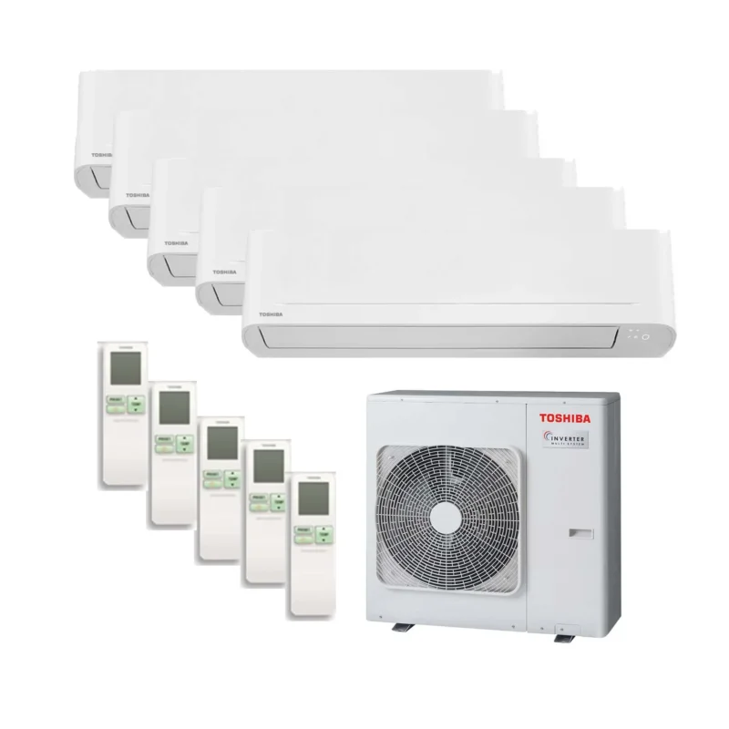 Toshiba - Seiya 2 – Multisplit-Klimaanlage (5 × Wandgerät + 1 × Außengerät) – 5 Innengeräte