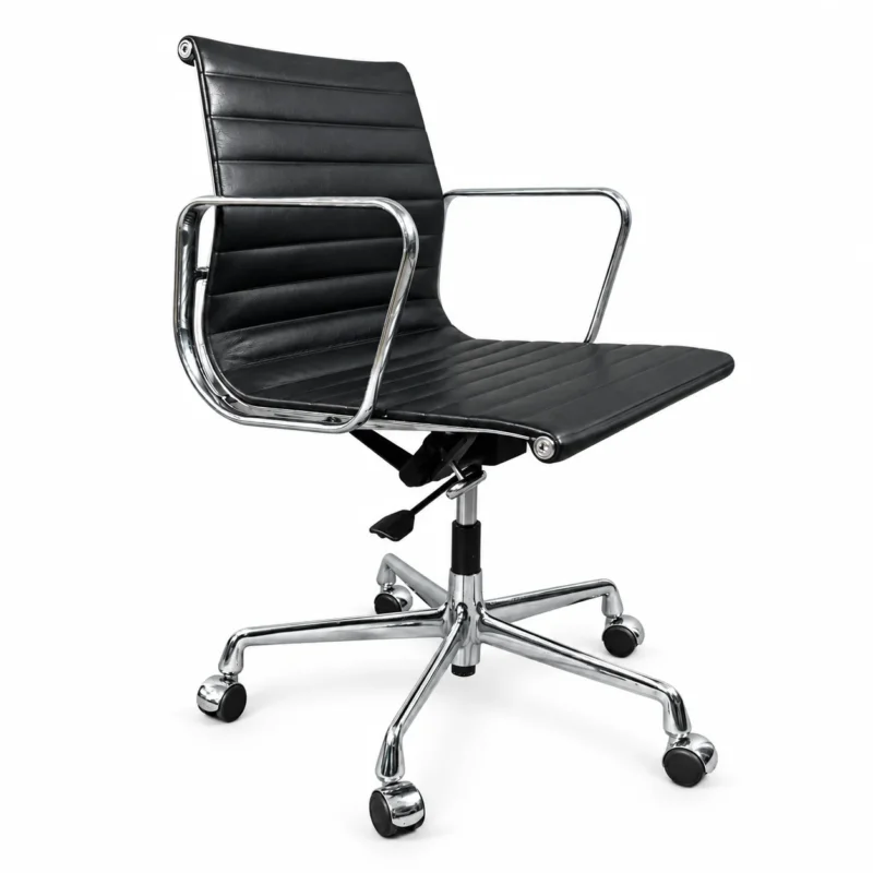 Vitra EA 117 Leder schwarz Chrom
