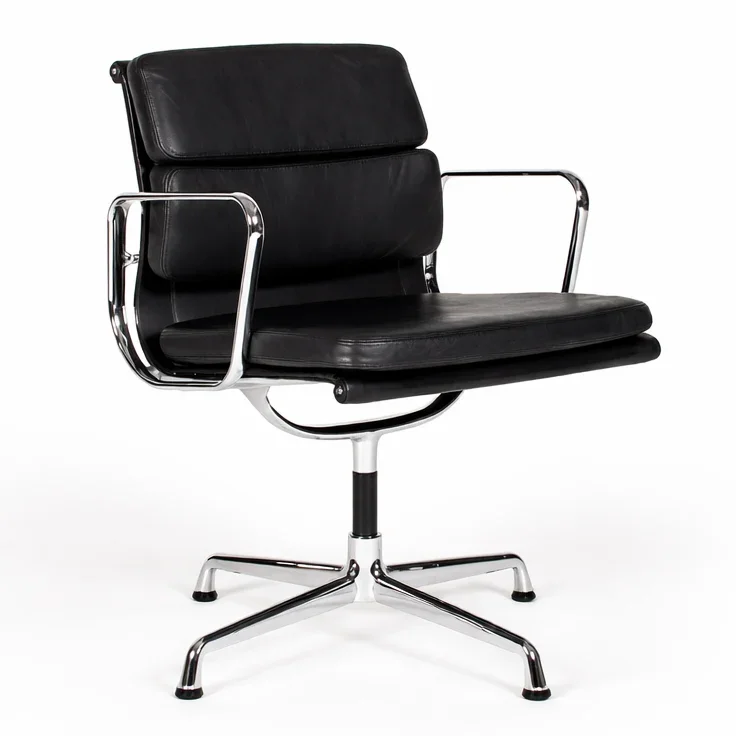Vitra EA 207 Soft Pad Chair Leder schwarz