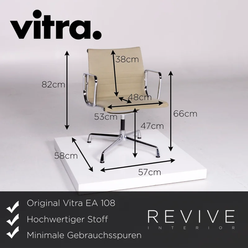 Vitra EA 108 Stoff Sessel Grün Graugrün Drehbar Charles & Ray Eames #10565 – Bild 2