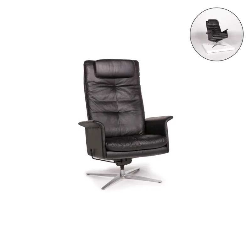 Willi Schillig Leder Sessel Schwarz Relaxfunktion Funktion #11913
