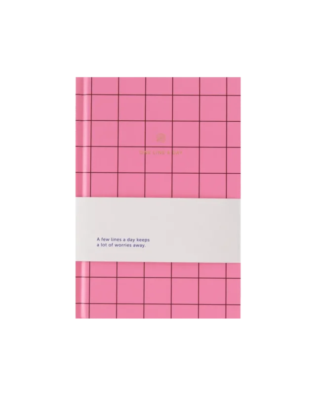 A - Journal - ONE LINE A DAY Notizbuch • Pink Checkered - Notizbuch - ROSA ECK Concept Store