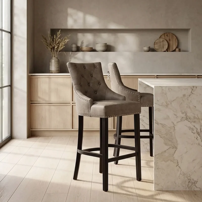Kunstleder Barhocker - Ascot Braun