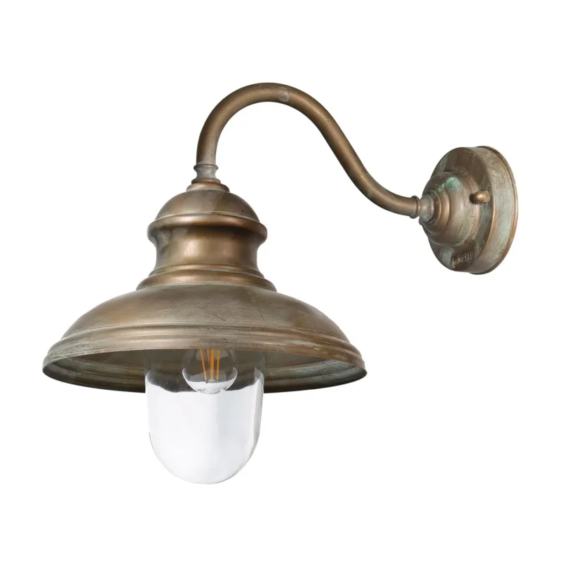 B-Ware Moretti Luce Außenwandleuchte Little Mill 3351 Wandleuchte Altmessing Glas Klar - 8021035015502