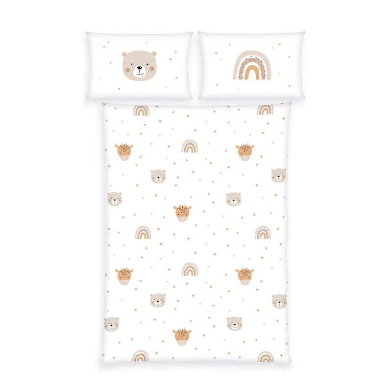 Herding Flanell Bettwäsche Little Friends 100/135 cm bunt
