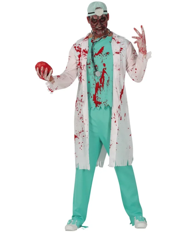 Blutbesudeltes Zombie Chirurg Herrenkostüm