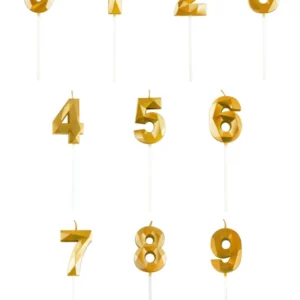 Bougie chiffre effet diamant pour anniversaire dorée
