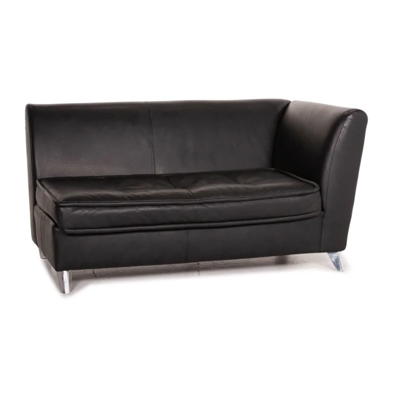 Bretz Monster Leder Sofa Recamiere Schwarz Zweisitzer Couch #14821