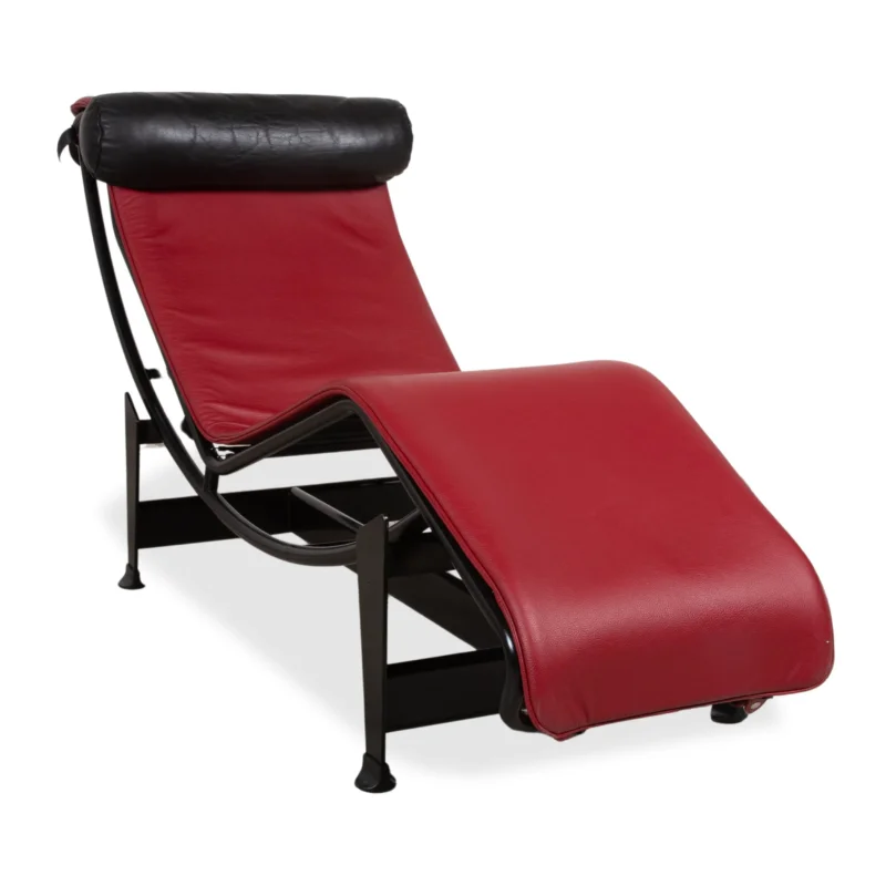 Cassina Le Corbusier LC 4 Leder Liege Rot Rubin Schwarz Bauhaus Gleitfunktion