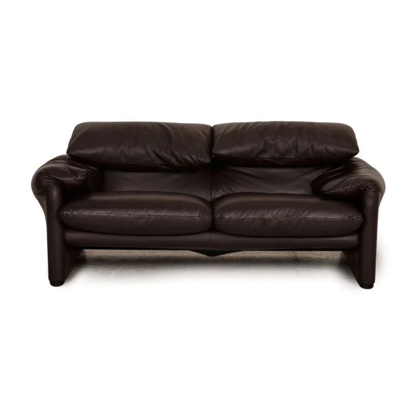 Cassina Maralunga Leder Zweisitzer Dunkelbraun Sofa Couch Funktion