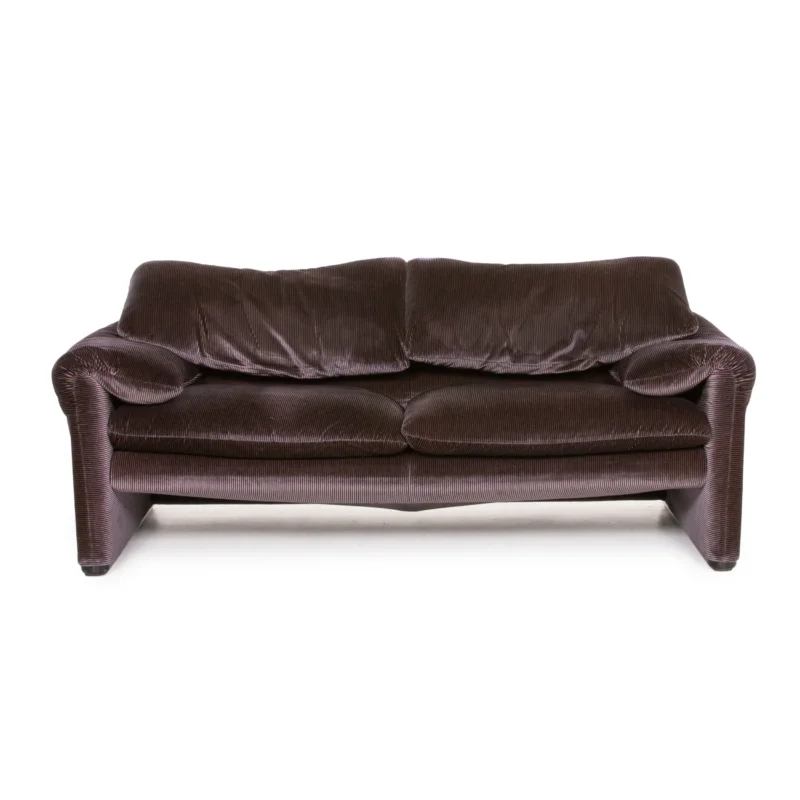 Cassina Maralunga Stoff Sofa Violett Aubergine Dreisitzer Funktion Couch
