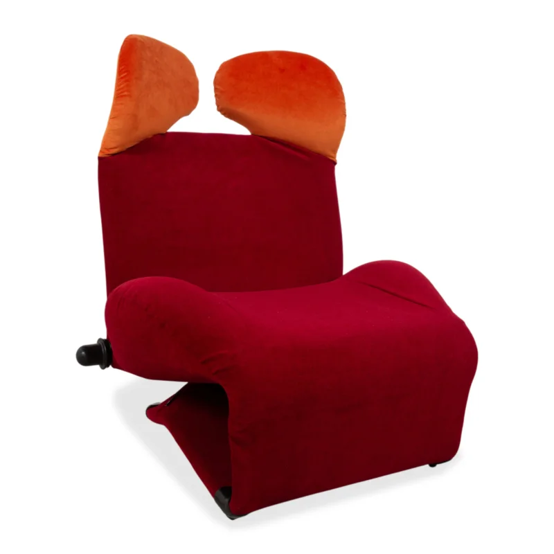 Cassina Wink Stoff Sessel Korpus Rot Orange manuelle Funktion Relaxfunktion