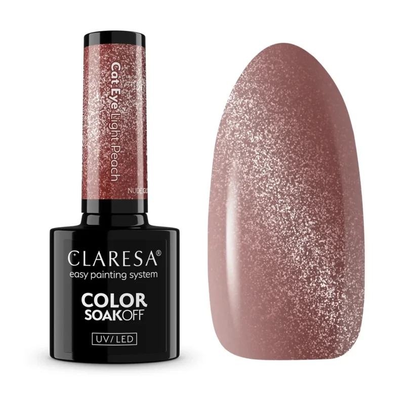 Claresa UV/LED Cat Eye Nail Polish Nude Glow Light Peach