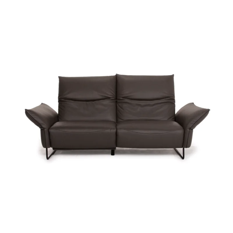 Comfort Republic Viktoria Leder Sofa Anthrazit Dreisitzer #15270