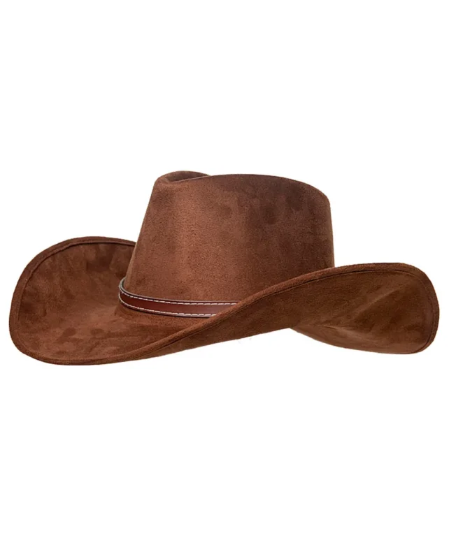 Brauner Cowboyhut im Wildleder Look