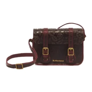 Dr. Martens Satchel Floral Emboss Cherry Rood vooraanzicht