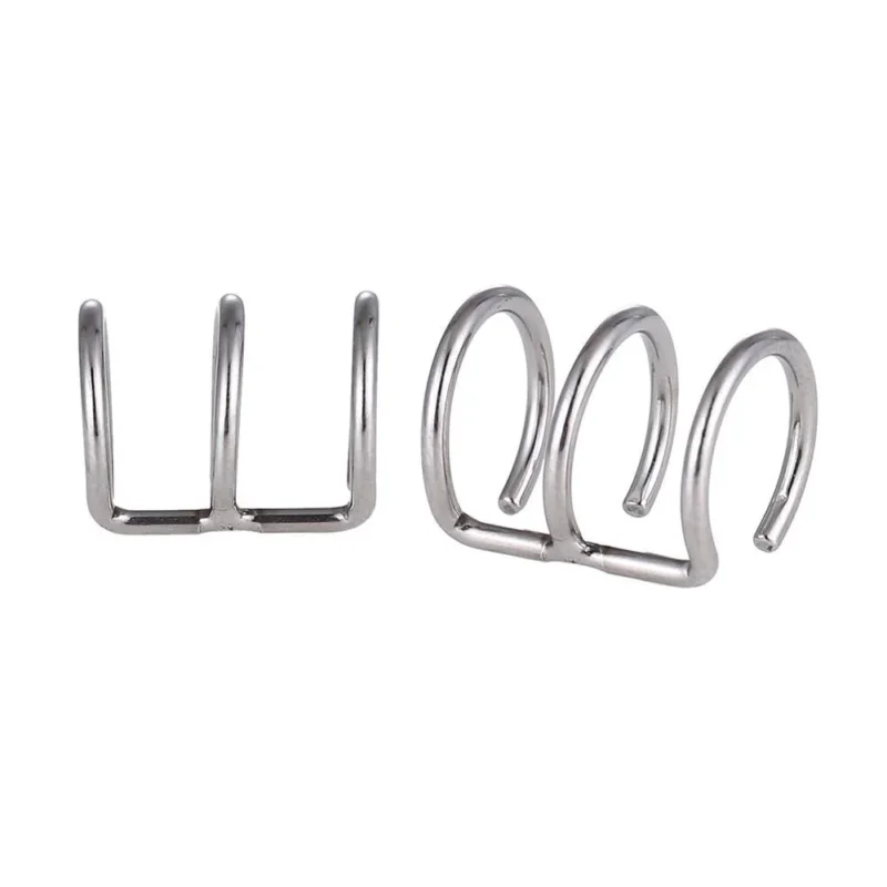 Ear cuffs, fake Helix, Ohrklemme aus Edelstahl silbern dreilagig Ohrschmuck - chic - net.de