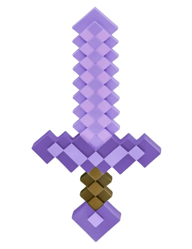 Epée Minecraft pierre enchantée pour enfant violette